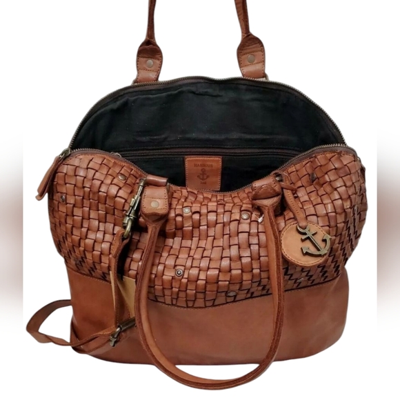 Harbour 2nd Leather Woven Tote with Anchor Charm - Picture 3 of 14